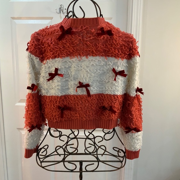 MIGHTY FINE LOOP & BOW CROPPED CARDIGAN SIZE MEDIUM - Picture 6 of 10